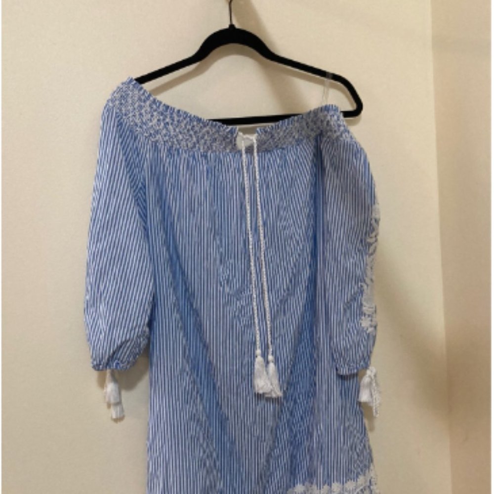 Crown and Ivy Blue and White Sundress